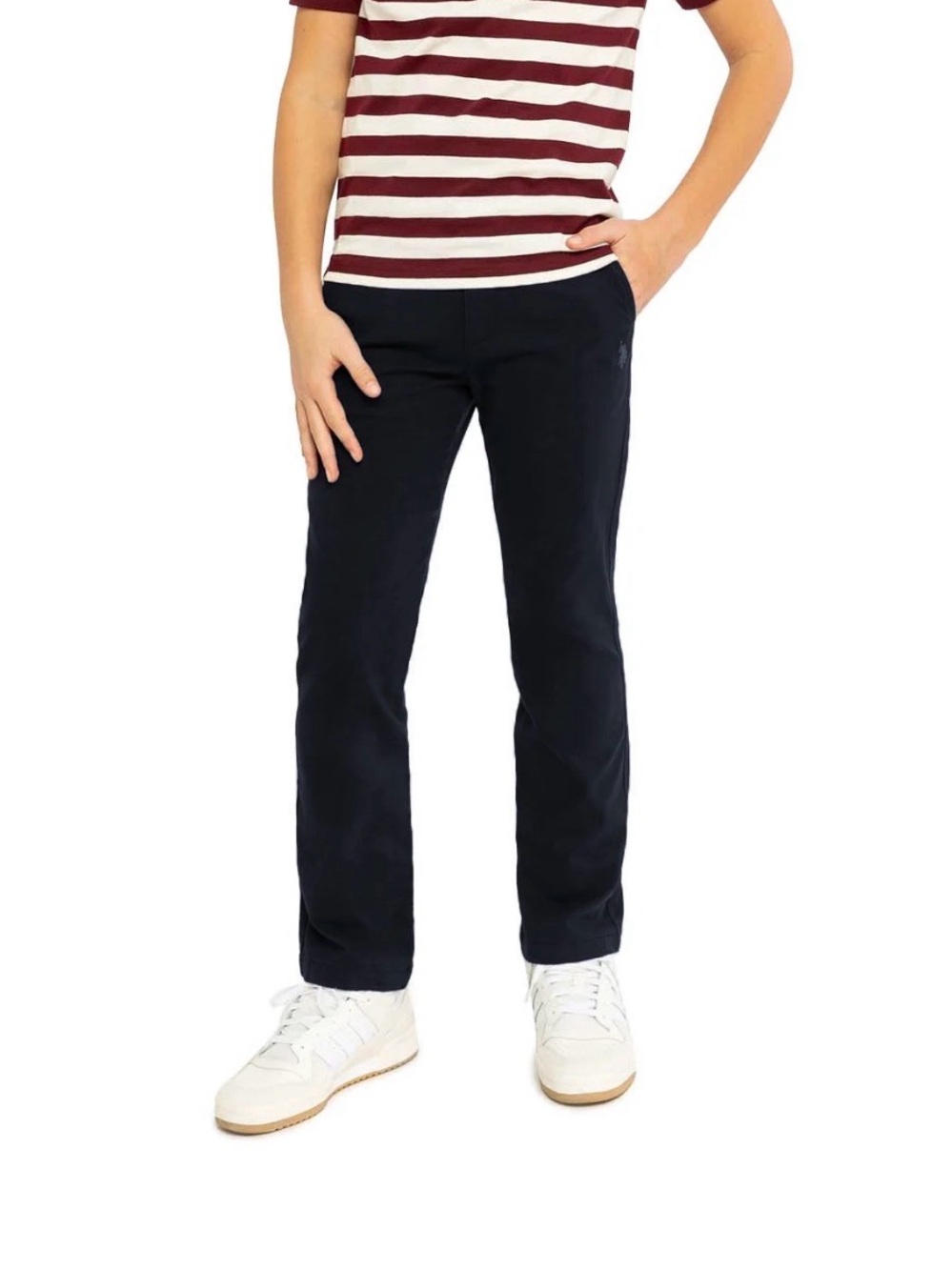 U.S. Polo Association Boys Lived-In Chino pant, size 12 - Black